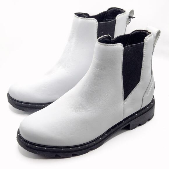 NEW Sorel Women’s Lennox Chelsea Boots White Minimalist Capsule Wardrobe Size 9 - Picture 2 of 12